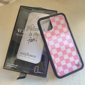 SOLD Wildflower pink checkered phone case iPhone 11